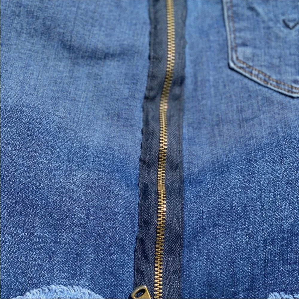 Hudson Girls Denim Side Zipper Jean Skirt Size 7 Mini Skirt Denim  Jean Skirt - Picture 3 of 6